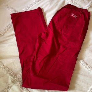 XST butter soft scrub bottoms. Red cargo style.